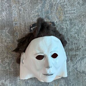 Halloween Mask with Black Hair
